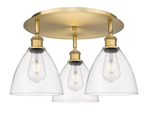 Ballston Three Light Semi-Flush Mount in Brushed Brass (405|516-3C-BB-GBD-752)