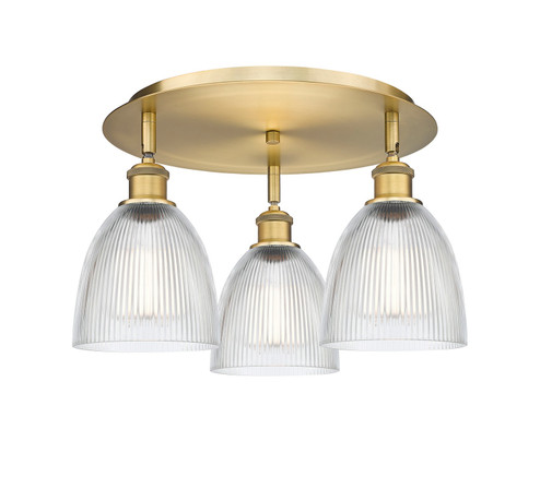 Ballston Three Light Semi-Flush Mount in Brushed Brass (405|516-3C-BB-G382)