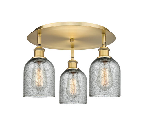 Ballston Three Light Flush Mount in Brushed Brass (405|516-3C-BB-G257)