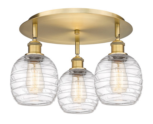 Ballston Three Light Flush Mount in Brushed Brass (405|516-3C-BB-G1013)
