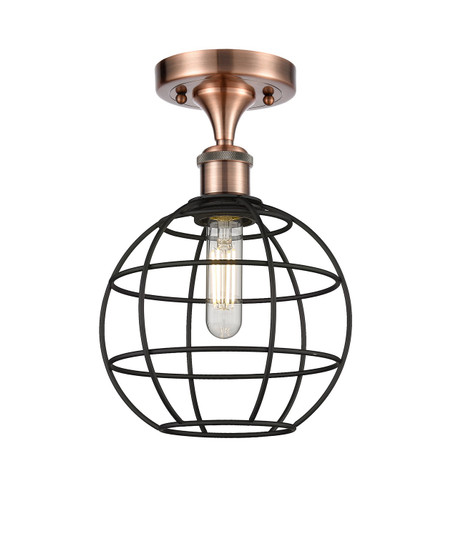 Ballston LED Semi-Flush Mount in Antique Copper (405|516-1C-AC-CE-8-BK)