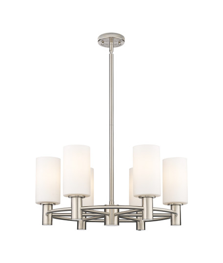 Downtown Urban LED Chandelier in Satin Nickel (405|434-6CR-SN-G434-7WH)
