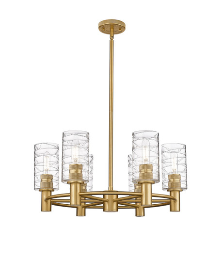 Downtown Urban LED Chandelier in Brushed Brass (405|434-6CR-BB-G434-7DE)