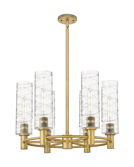 Downtown Urban LED Chandelier in Brushed Brass (405|434-6CR-BB-G434-12DE)