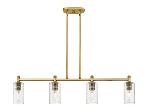 Downtown Urban Four Light Island Pendant in Brushed Brass (405|434-4I-BB-G434-7SDY)
