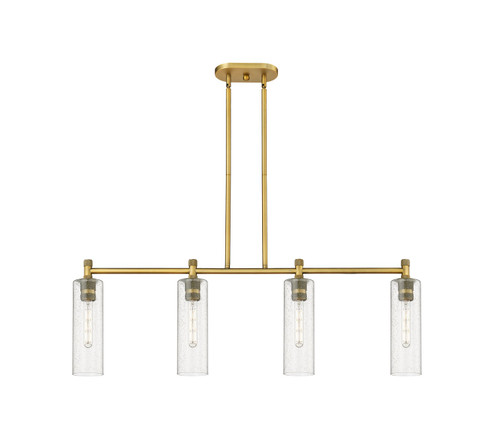 Downtown Urban Four Light Island Pendant in Brushed Brass (405|434-4I-BB-G434-12SDY)