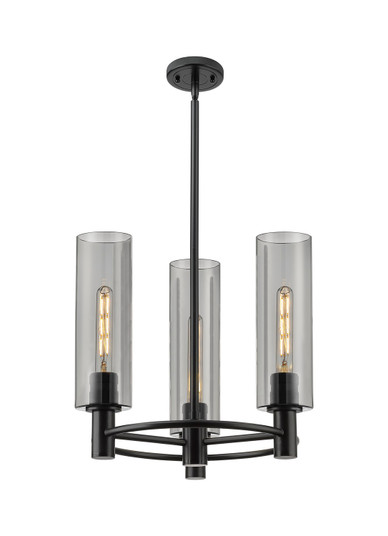 Downtown Urban Three Light Pendant in Matte Black (405|434-3CR-BK-G434-12SM)