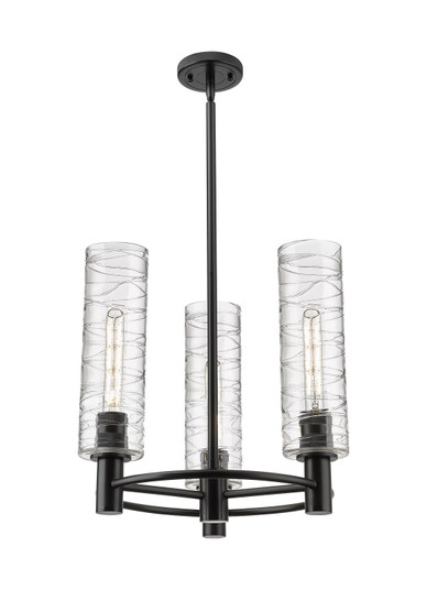 Downtown Urban Three Light Pendant in Matte Black (405|434-3CR-BK-G434-12DE)
