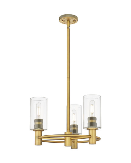 Downtown Urban Three Light Pendant in Brushed Brass (405|434-3CR-BB-G434-7CL)