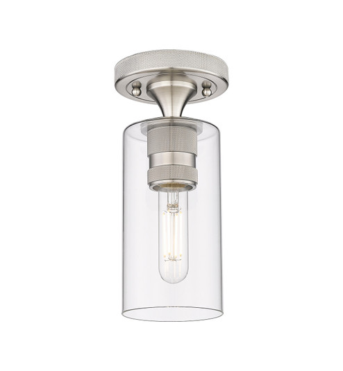 Downtown Urban One Light Flush Mount in Satin Nickel (405|434-1F-SN-G434-7CL)
