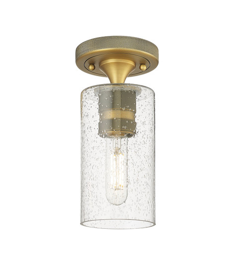 Downtown Urban One Light Flush Mount in Brushed Brass (405|434-1F-BB-G434-7SDY)