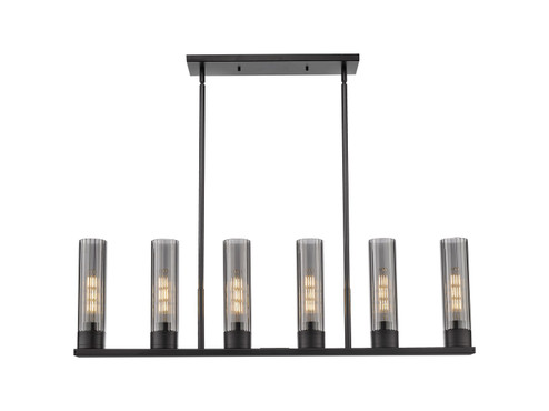 Downtown Urban Six Light Linear Pendant in Matte Black (405|429-6I-BK-G429-11SM)