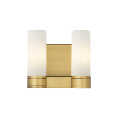 Downtown Urban Two Light Bath Vanity in Brushed Brass (405|429-2W-BB-G429-8WH)