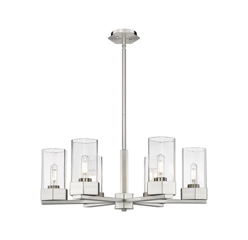 Downtown Urban LED Chandelier in Satin Nickel (405|427-6CR-SN-G427-9CL)