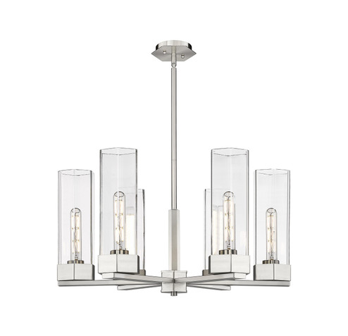 Downtown Urban LED Chandelier in Satin Nickel (405|427-6CR-SN-G427-14CL)
