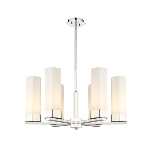 Downtown Urban LED Chandelier in Polished Nickel (405|427-6CR-PN-G427-14WH)