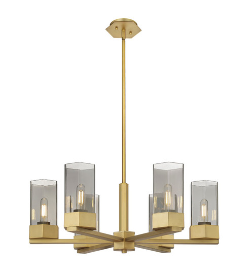 Downtown Urban LED Chandelier in Brushed Brass (405|427-6CR-BB-G427-9SM)