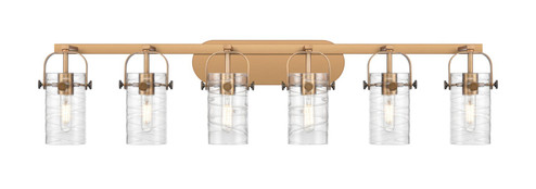 Downtown Urban Six Light Bath Vanity in Brushed Brass (405|423-6W-BB-G423-7DE)