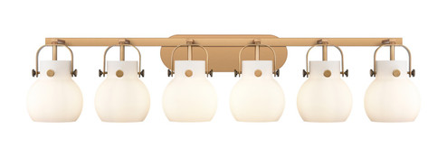 Downtown Urban Six Light Bath Vanity in Brushed Brass (405|423-6W-BB-G410-6WH)