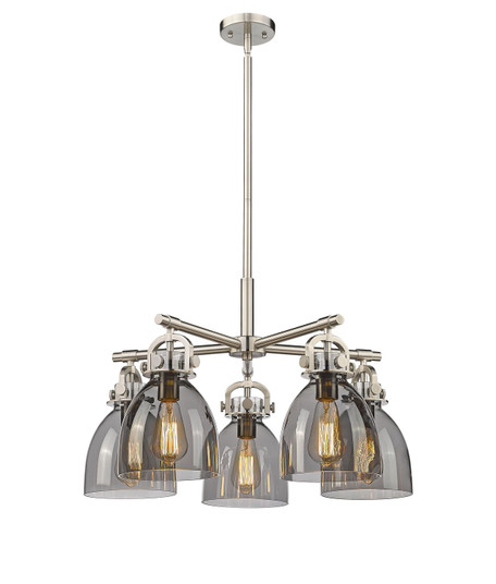 Downtown Urban Five Light Chandelier in Satin Nickel (405|410-5CR-SN-G412-7SM)