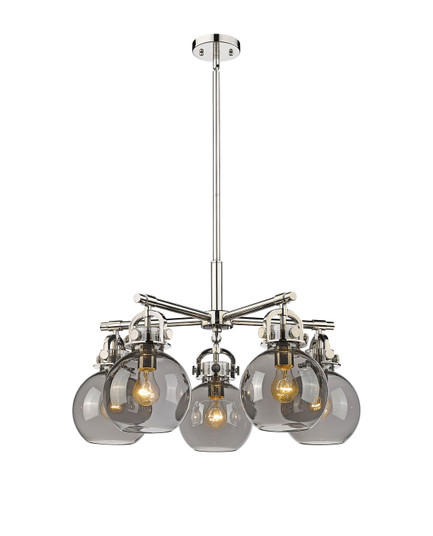 Downtown Urban Five Light Chandelier in Polished Nickel (405|410-5CR-PN-G410-7SM)