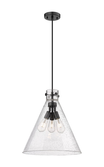 Downtown Urban Three Light Pendant in Matte Black (405|410-3PL-BK-G411-18SDY)