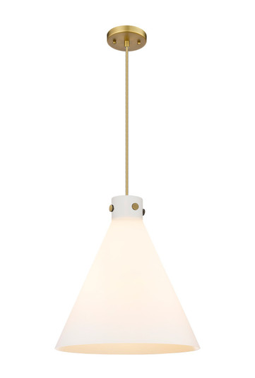 Downtown Urban Three Light Pendant in Brushed Brass (405|410-3PL-BB-G411-18WH)