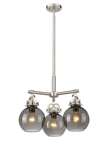 Downtown Urban Three Light Pendant in Satin Nickel (405|410-3CR-SN-G410-7SM)