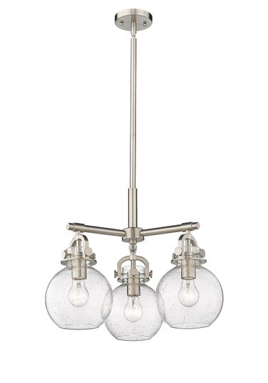 Downtown Urban Three Light Pendant in Satin Nickel (405|410-3CR-SN-G410-7SDY)