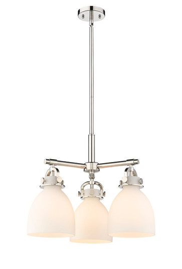 Downtown Urban Three Light Pendant in Polished Nickel (405|410-3CR-PN-G412-7WH)