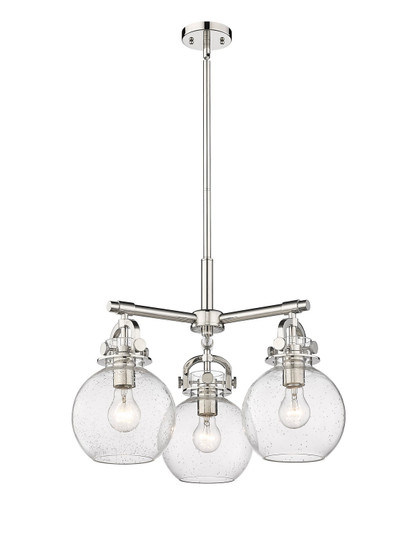 Downtown Urban Three Light Pendant in Polished Nickel (405|410-3CR-PN-G410-7SDY)