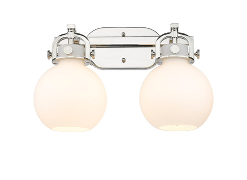 Downtown Urban Two Light Bath Vanity in Polished Nickel (405|410-2W-PN-G410-7WH)