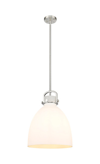 Downtown Urban One Light Pendant in Satin Nickel (405|410-1SL-SN-G412-14WH)
