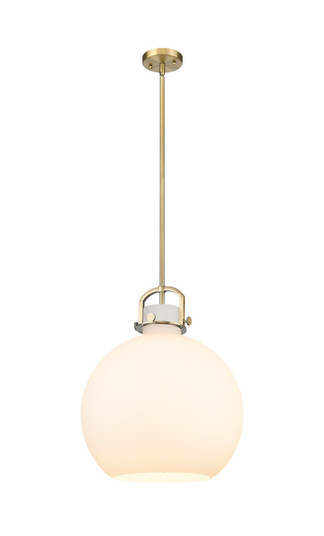 Downtown Urban One Light Pendant in Brushed Brass (405|410-1SL-BB-G410-16WH)