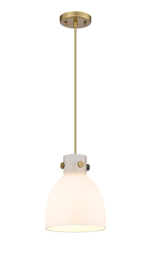 Downtown Urban One Light Pendant in Brushed Brass (405|410-1PS-BB-G412-8WH)
