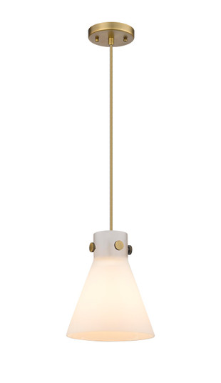 Downtown Urban One Light Pendant in Brushed Brass (405|410-1PS-BB-G411-8WH)