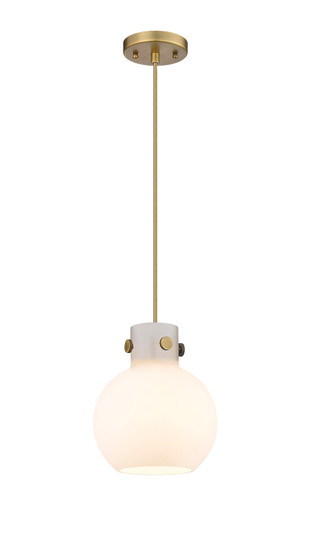 Newton One Light Mini Pendant in Brushed Brass (405|410-1PS-BB-G410-8WH)