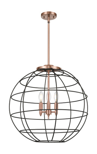 Essex Three Light Pendant in Antique Copper (405|221-3S-AC-CE-22-BK)