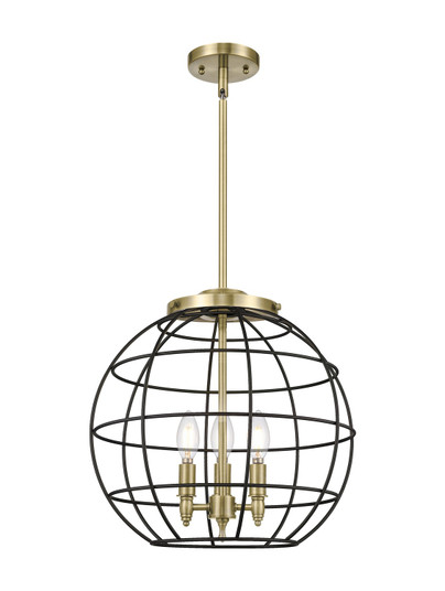 Essex Three Light Pendant in Antique Brass (405|221-3S-AB-CE-16-BK)