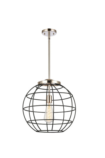 Essex One Light Pendant in Polished Nickel (405|221-1S-PN-CE-16-BK)