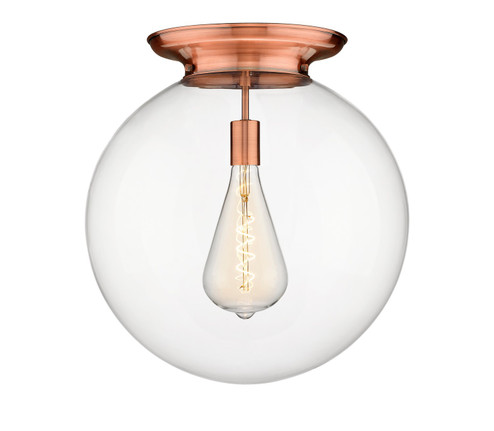 Essex One Light Flush Mount in Antique Copper (405|221-1F-AC-G202-18)