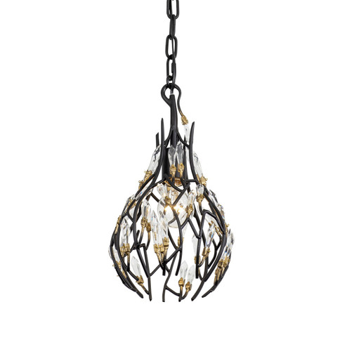 Bask One Light Mini Pendant in Matte Black/French Gold (137|271M01MBFG)