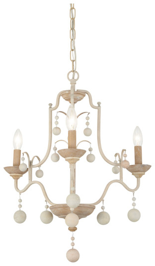 Colonial Charm Three Light Chandelier in White Wash (7|2663-717)