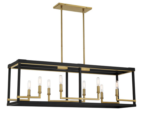 UNION ESTATES Eight Light Island Pendant in Coal And Soft Brass (7|2118-726)