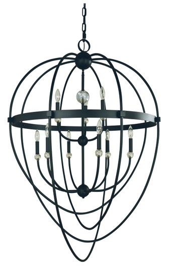 Elizabeth Nine Light Foyer Chandelier in Matte Black (8|L1154 MBLACK)