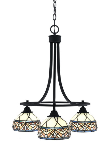 Paramount Three Light Chandelier in Matte Black (200|3413-MB-9485)