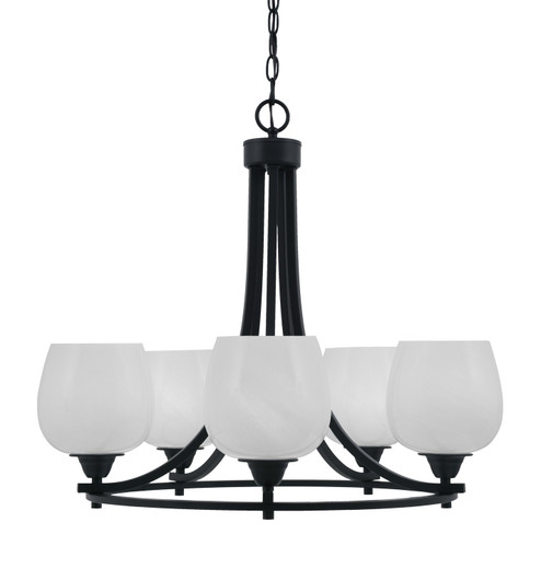 Paramount Five Light Chandelier in Matte Black (200|3405-MB-4811)