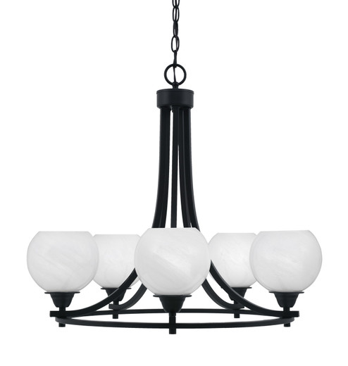 Paramount Five Light Chandelier in Matte Black (200|3405-MB-4101)
