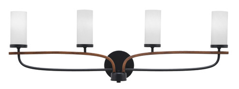 Monterey Four Light Bathroom Lighting in Matte Black & Painted Wood-look (200|2914-MBWG-811)