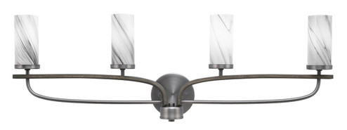 Monterey Four Light Bathroom Lighting in Graphite & Painted Distressed Wood-look (200|2914-GPDW-802)